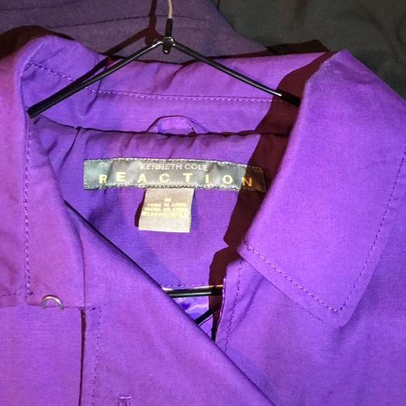 Kenneth Cole Reaction Purple Trench Coat M - Picture 3 of 3